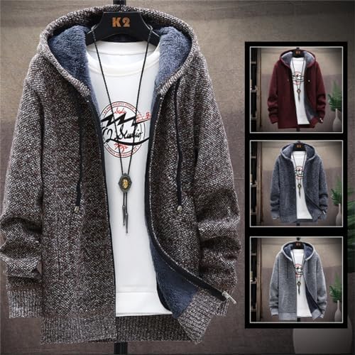 Amazon | [BLZXIAN] ファーフード ニット パーカー ジャケット